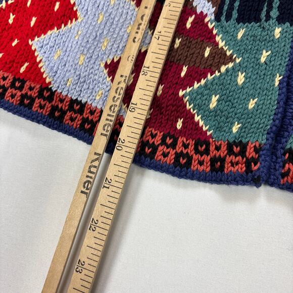 Vintage Foolish Virgins Kaffe Open Cardigan Sweater Hand Knit Women's Small Crop - Picture 4 of 5